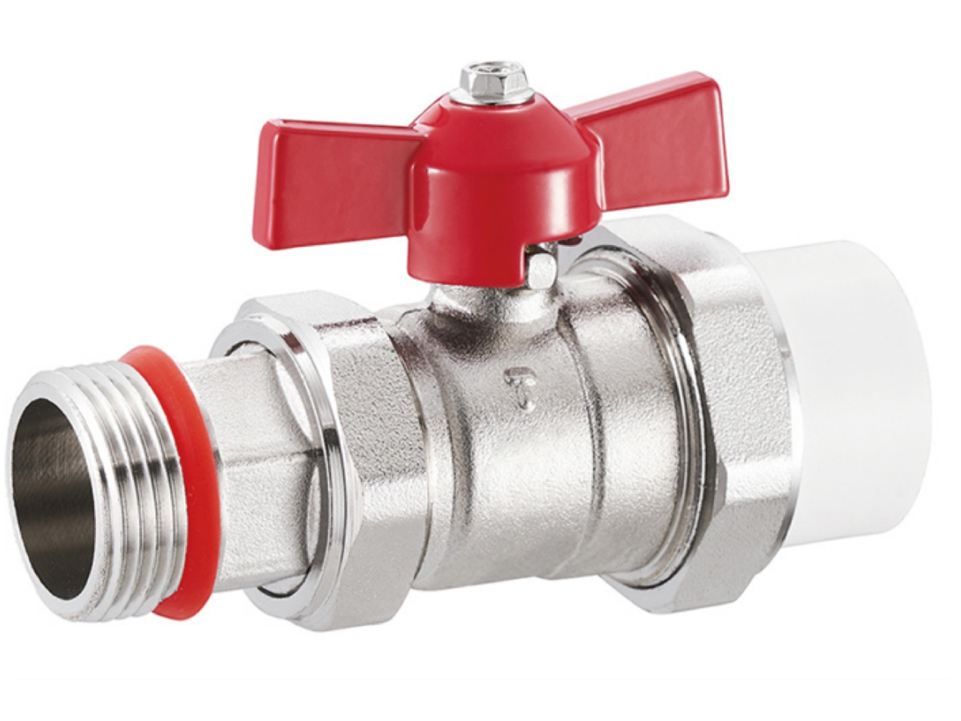 PPR蝶柄雙活接外絲球閥